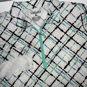 San Soleil Women's Golf Longsleeve Multicolor Shirt UV50+ Cooling Size Medium